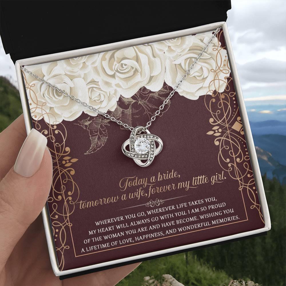 Daughter Wedding Day Gift - Wonderful Memories - Love Knot Pendant Necklace - Mallard Moon Gift Shop