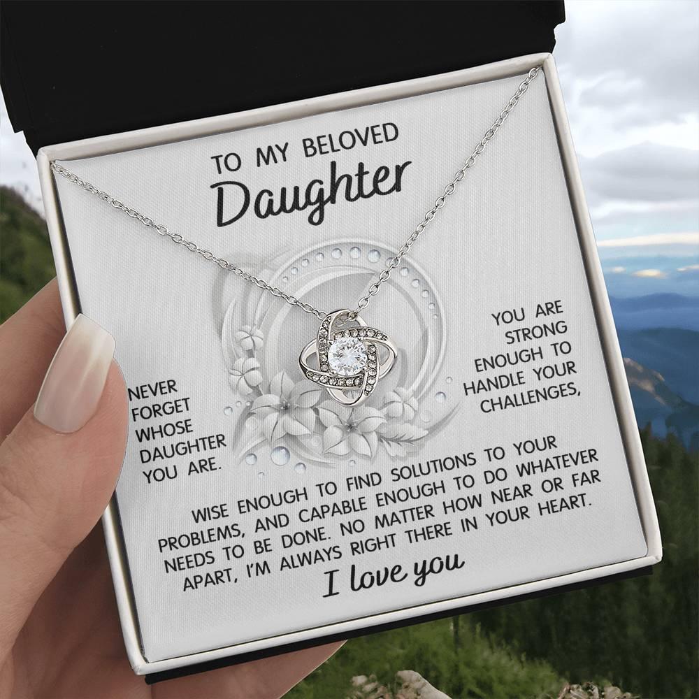 Daughter Wedding Day Gift - Always Right There - Love Knot Pendant Necklace - Mallard Moon Gift Shop