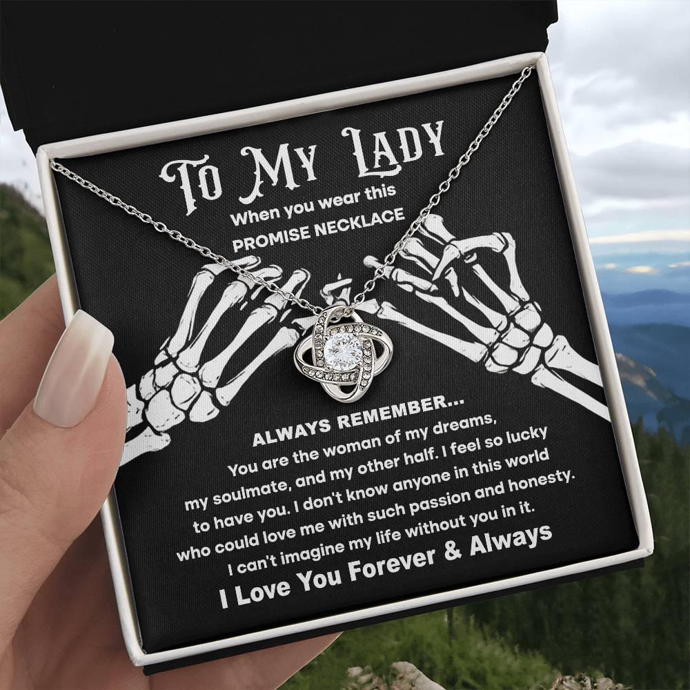 Soulmate Woman of My Dreams Halloween Inspired Love Knot Necklace - Mallard Moon Gift Shop