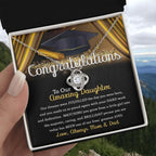 Daughter Graduation Jewelry Necklace with Message Card from Mom and Dad - You Made Us So Proud