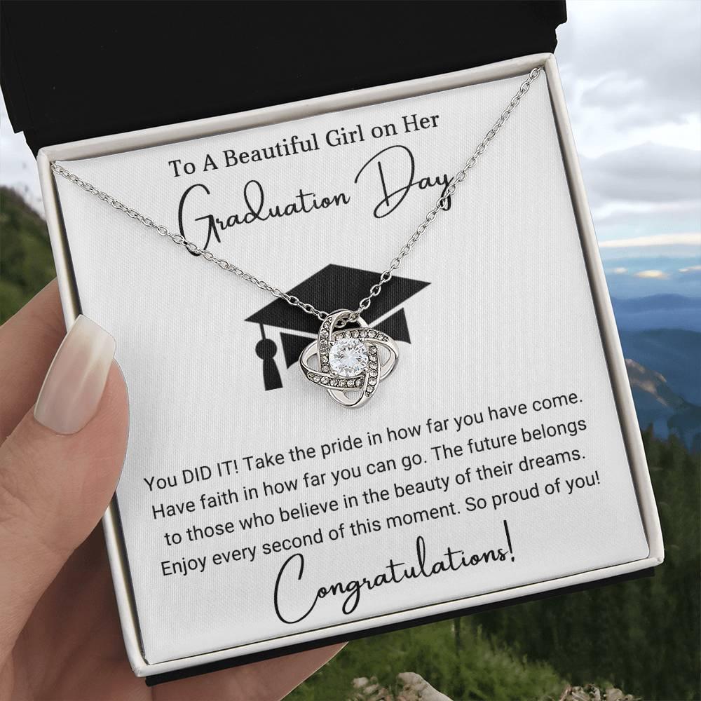 Graduation Gift For Her To A Beautiful Girl Congratulations Love Knot Pendant Necklace - Mallard Moon Gift Shop