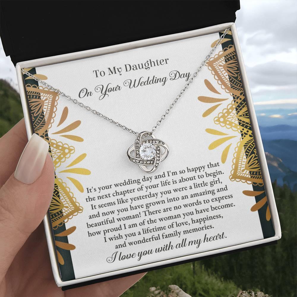 Daughter Wedding Day Gift - A Little Girl - Love Knot Pendant Necklace - Mallard Moon Gift Shop