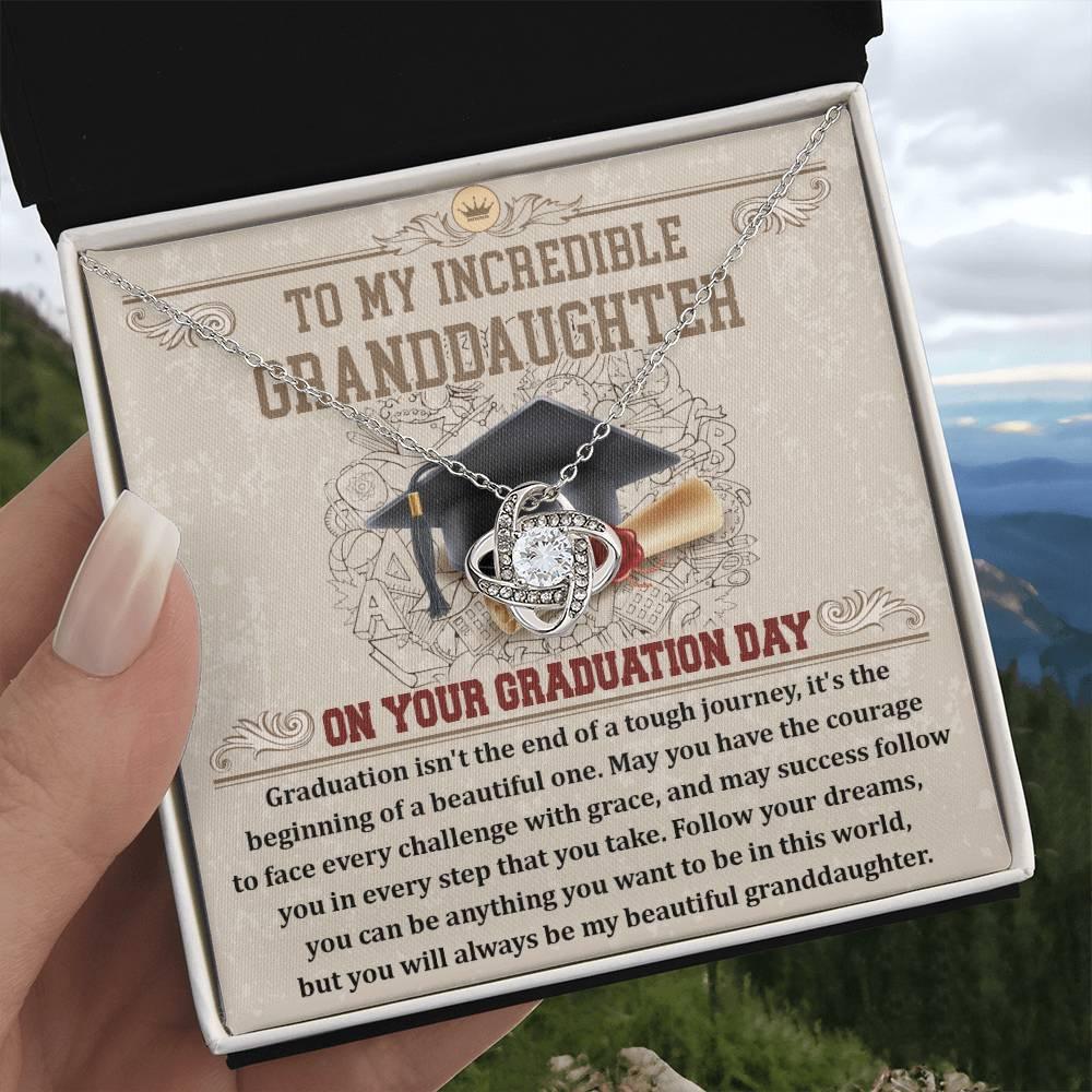 Granddaughter Your Graduation Day Love Knot Pendant Necklace - Mallard Moon Gift Shop