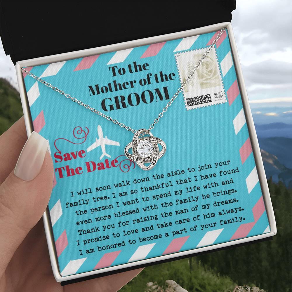 Mother of the Groom Gift Join your Family Tree Love Knot Pendant Necklace - Mallard Moon Gift Shop