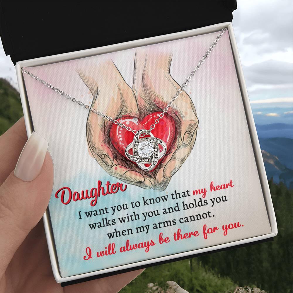 Gift for Daughter- I Will Always Be There Love Knot Pendant Necklace - Mallard Moon Gift Shop