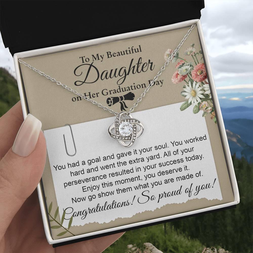 Daughter Graduation Necklace - Congratulations I am Proud of You Class of 2024 - Mallard Moon Gift Shop