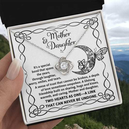 Mother and Daughter - A Special Bond Love Knot Pendant Necklace - Mallard Moon Gift Shop