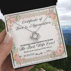 Wife Wedding Day, Anniversary, Birthday Gift - Love & Appreciation - Love Knot Pendant Necklace