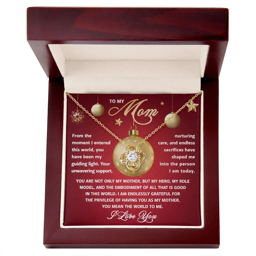 Gift for Mom - My Guiding Light - Love Knot Necklace