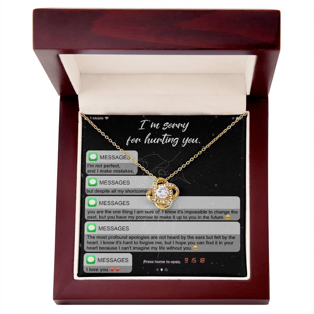 Gift for Girlfriend, Wife - Sorry, Life Without You - Love Knot Pendant Necklace - Mallard Moon Gift Shop