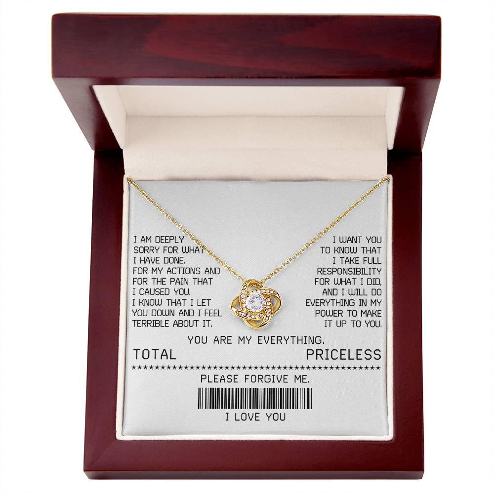 Gift for Girlfriend, Wife - Sorry, Make It Up - Love Knot Pendant Necklace - Mallard Moon Gift Shop