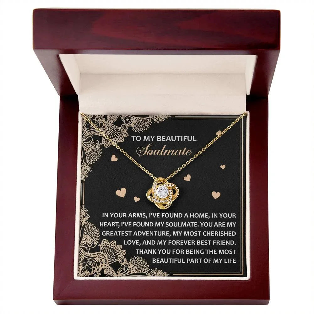 Romantic Anniversary, Valentine's Day Gift for Soulmate, Wife, Girlfriend - The Most Beautiful Part of My Life. - Love Knot Pendant Necklace
