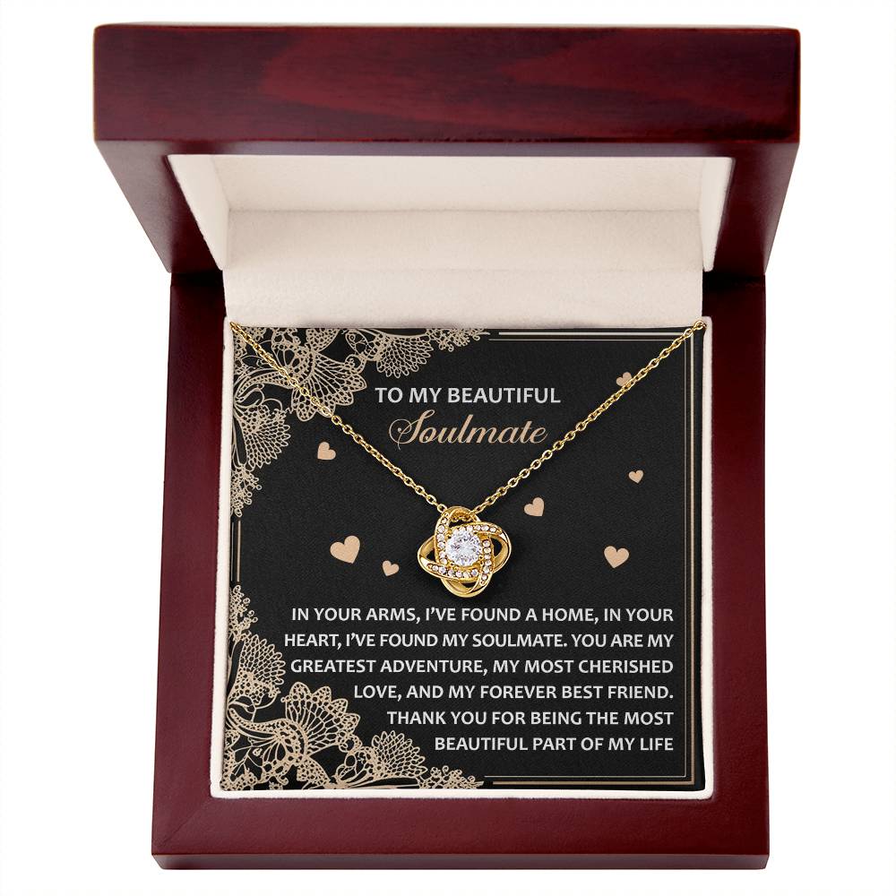 Romantic Anniversary, Valentine's Day Gift for Soulmate, Wife, Girlfriend - The Most Beautiful Part of My Life. - Love Knot Pendant Necklace - Mallard Moon Gift Shop