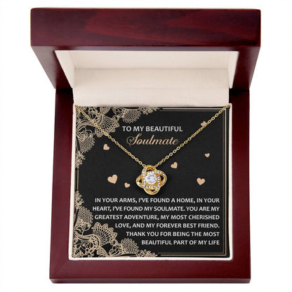 Romantic Anniversary, Valentine's Day Gift for Soulmate, Wife, Girlfriend - The Most Beautiful Part of My Life. - Love Knot Pendant Necklace - Mallard Moon Gift Shop