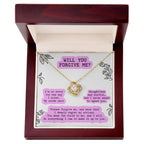 Apology Gift for Girlfriend, Wife, Soulmate - Sorry, Never Meant To Upset You - Love Knot Pendant Necklace