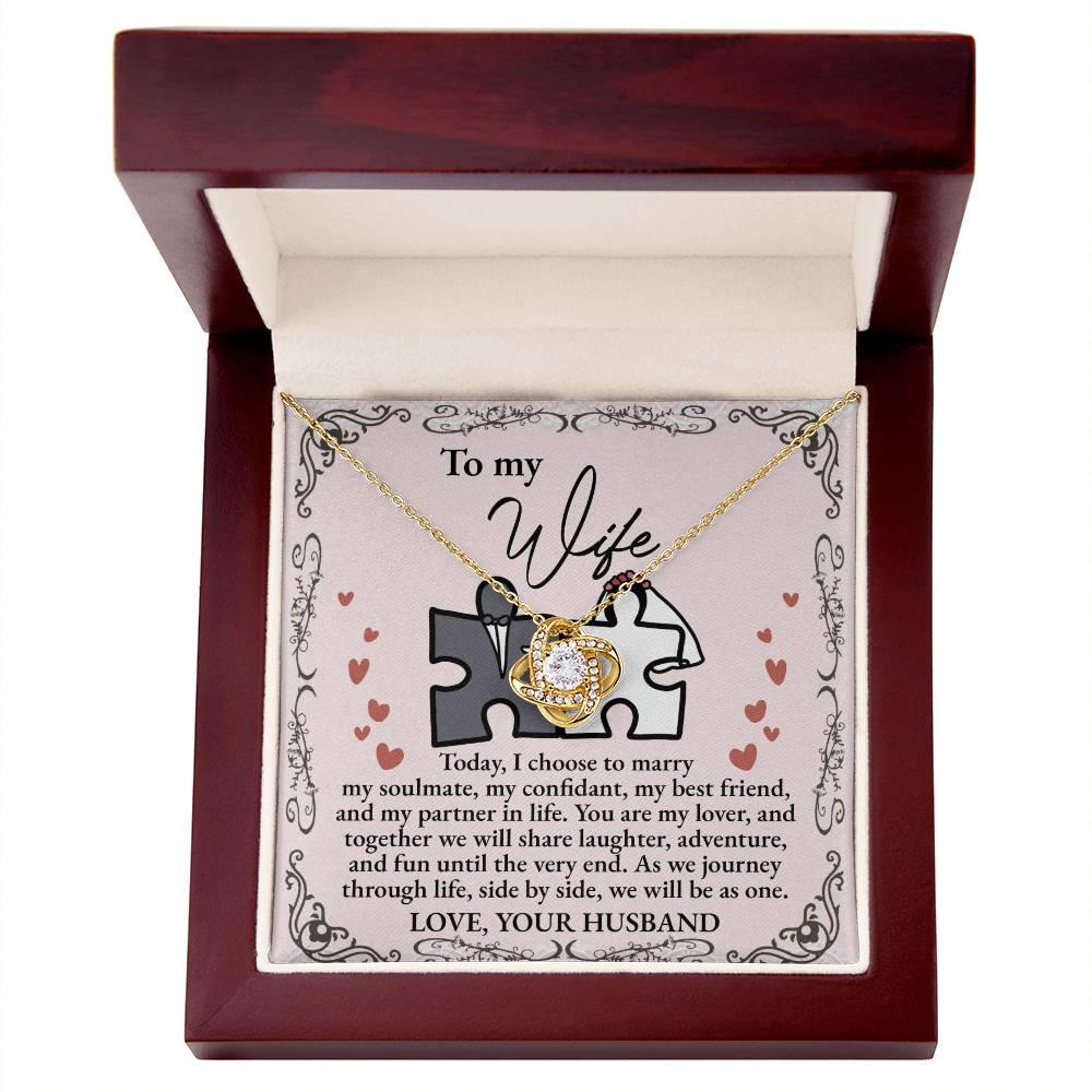 Wife Wedding Day Gift We Will Be As One Love Knot Pendant Necklace - Mallard Moon Gift Shop