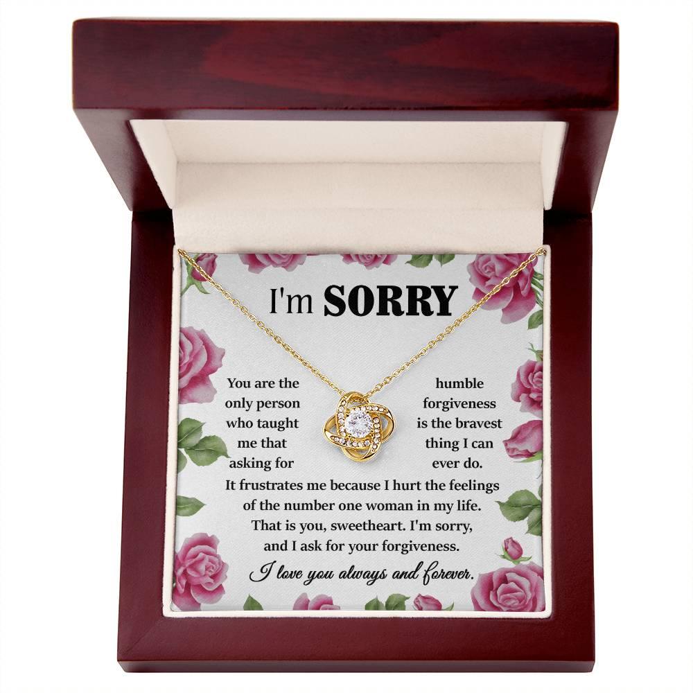 Apology Gift for Girlfriend, Wife, Soulmate-Sorry, Your Forgiveness-Love Knot Pendant Necklace - Mallard Moon Gift Shop