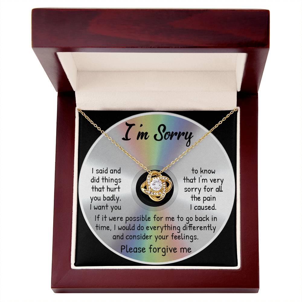 Apology Gift for Girlfriend, Wife, Soulmate - Sorry, Back In Time - Love Knot Pendant Necklace - Mallard Moon Gift Shop