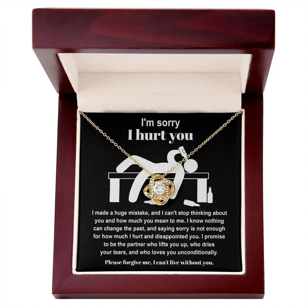 Apology Gift for Girlfriend, Wife, Soulmate - Sorry, Nothing Can Change The Past - Love Knot Pendant Necklace