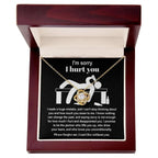 Apology Gift for Girlfriend, Wife, Soulmate - Sorry, Nothing Can Change The Past - Love Knot Pendant Necklace