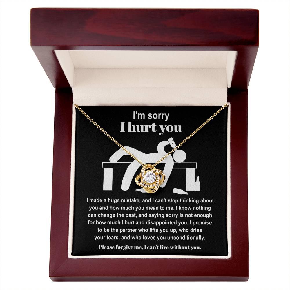 Apology Gift for Girlfriend, Wife, Soulmate - Sorry, Nothing Can Change The Past  - Love Knot Pendant Necklace - Mallard Moon Gift Shop