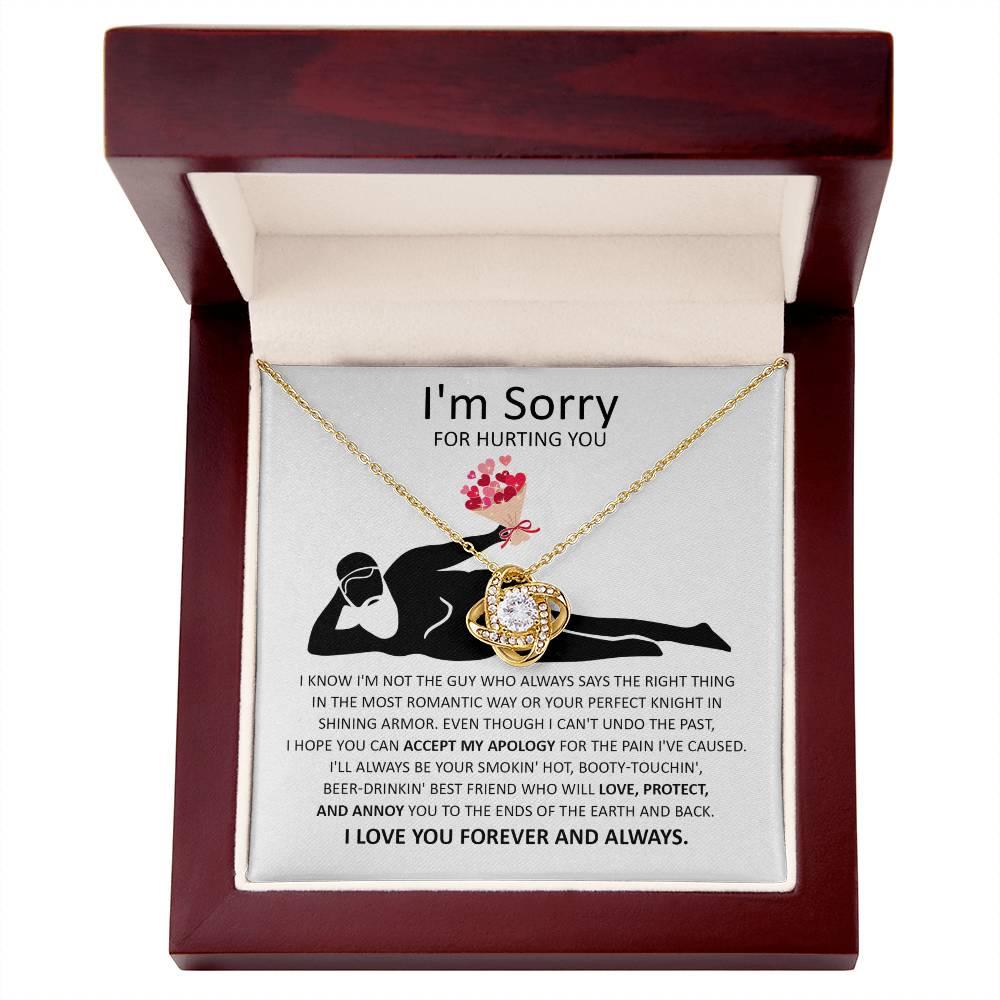 Apology Gift for Girlfriend, Wife, Soulmate - Sorry, The Most Romantic - Love Knot Pendant Necklace - Mallard Moon Gift Shop