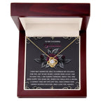 Romantic Gift for Wife or Girlfriend - Stunning Love Knot Pendant Necklace with Soulmate Message - I Am Lucky