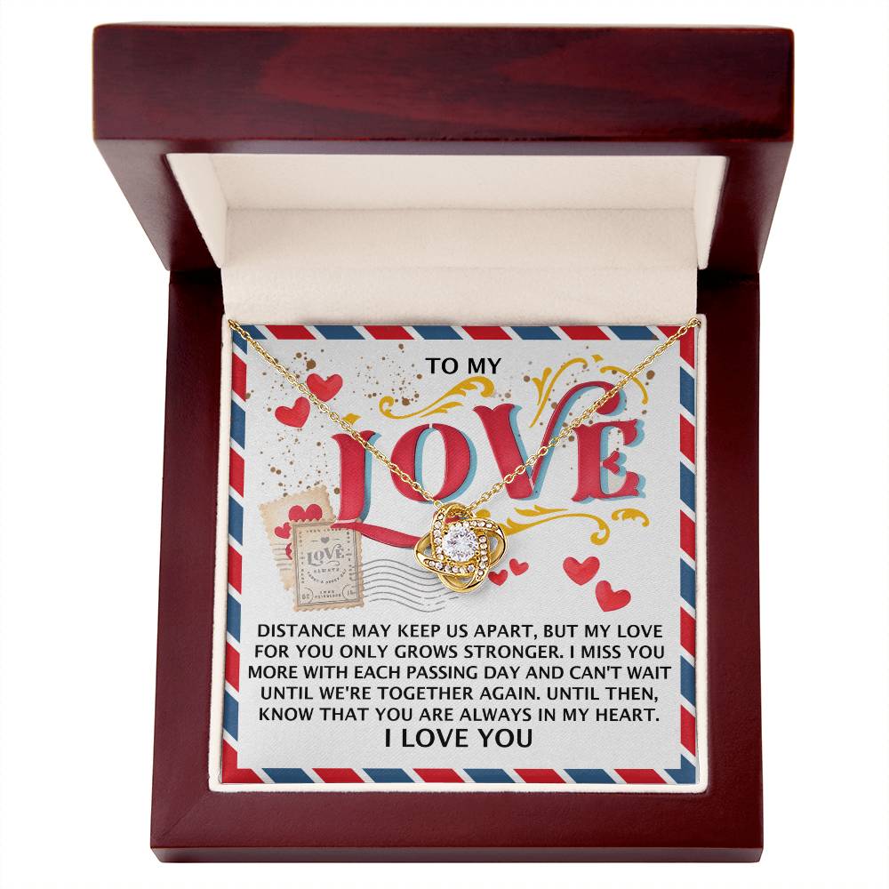 To My Love - Love Knot Necklace – A Heartfelt Gift for Long-Distance Relationships - Mallard Moon Gift Shop