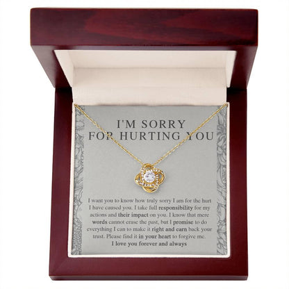 Apology Gift - I'm Sorry, I Promise to Do Everything - Love Knot Pendant Necklace - Mallard Moon Gift Shop