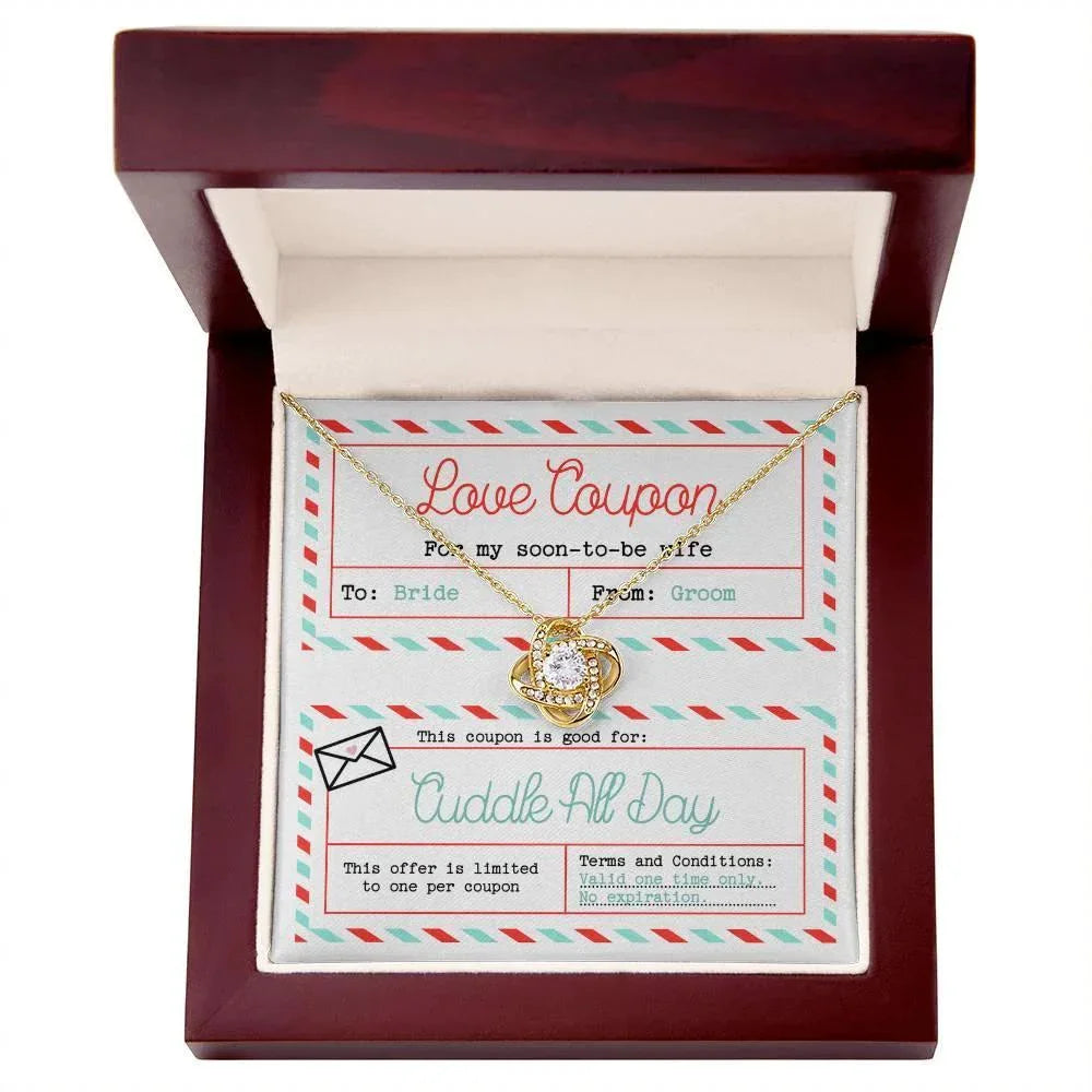 Wife Wedding Day Gift - Love Coupon - Love Knot Pendant Necklace