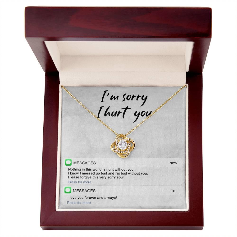 Gift for Girlfriend, Wife - Sorry, Lost Without You - Love Knot Pendant Necklace - Mallard Moon Gift Shop