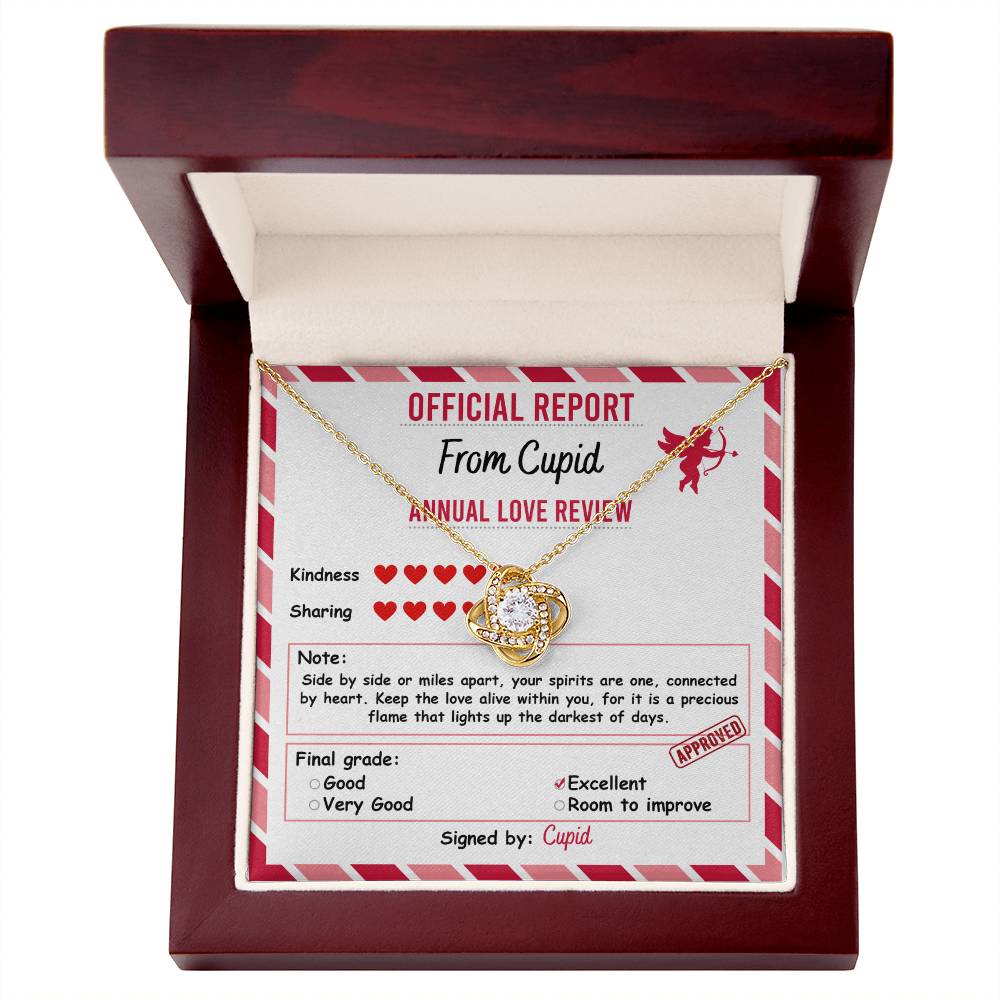 Cupid’s Official Love Report - Love Knot Necklace – A Fun and Heartfelt Valentine’s Day Gift - Mallard Moon Gift Shop
