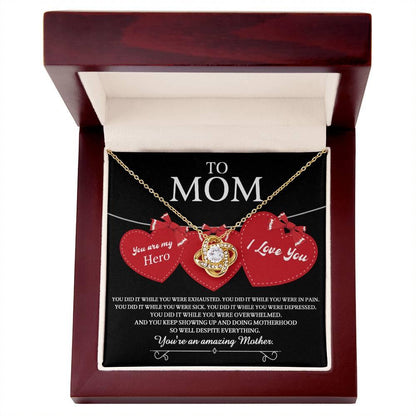 Gift for Mom You Are My Hero Love Knot Necklace - Mallard Moon Gift Shop