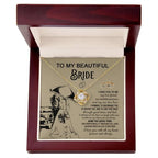 To My Beautiful Bride - My Best Friend, Faithful Partner Love Knot Pendant Necklace Wedding Day Gift