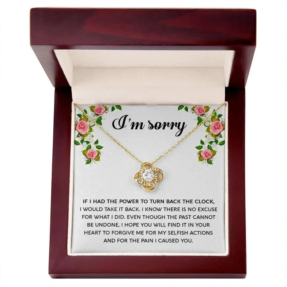 Gift for Girlfriend, Wife - Sorry, Make It Right - Love Knot Pendant Necklace