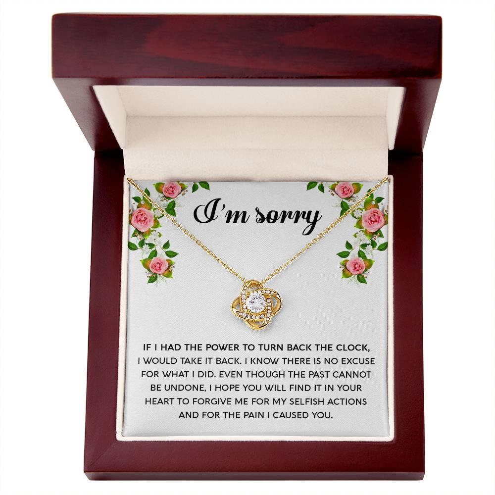 Gift for Girlfriend, Wife - Sorry, Make It Right - Love Knot Pendant Necklace - Mallard Moon Gift Shop