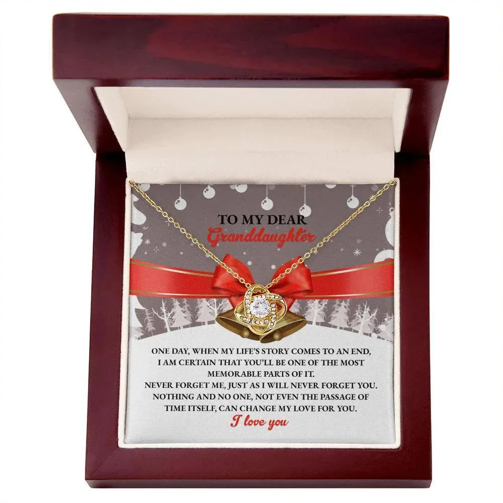Gift for Granddaughter - Most Memorable Parts of My Life Story - Love Knot Pendant Necklace