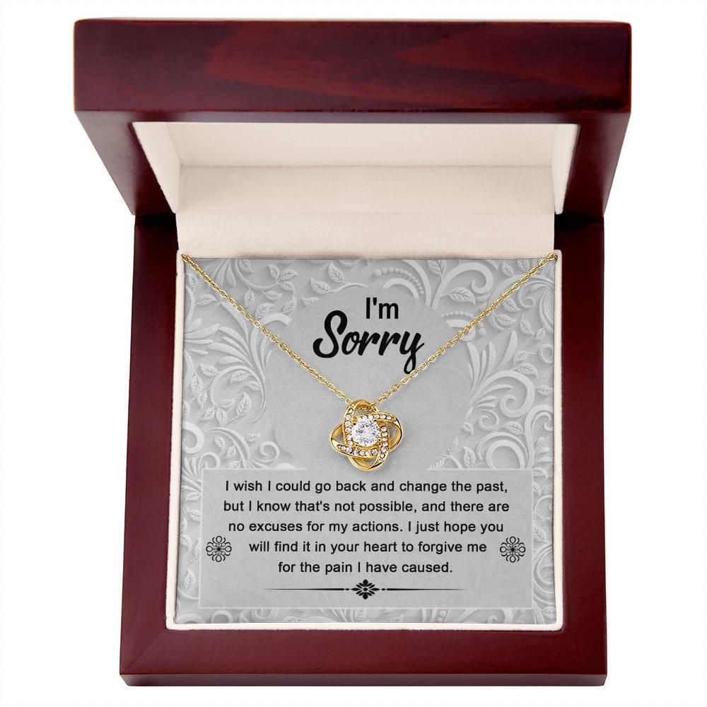 Apology Gift for Girlfriend, Wife, Soulmate - Sorry, Change The Past - Love Knot Pendant Necklace - Mallard Moon Gift Shop