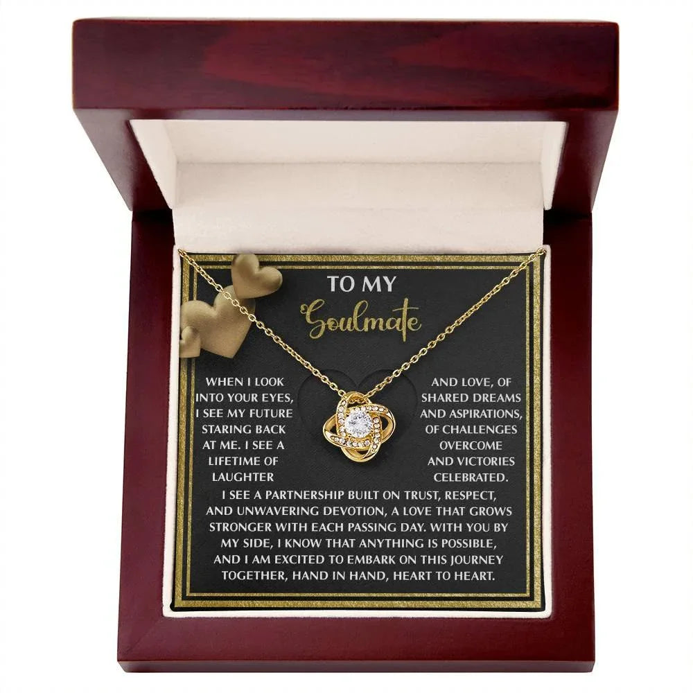 To My Soulmate Love Knot Necklace – A Meaningful Valentine’s Gift Celebrating Trust, Devotion, and Shared Dreams