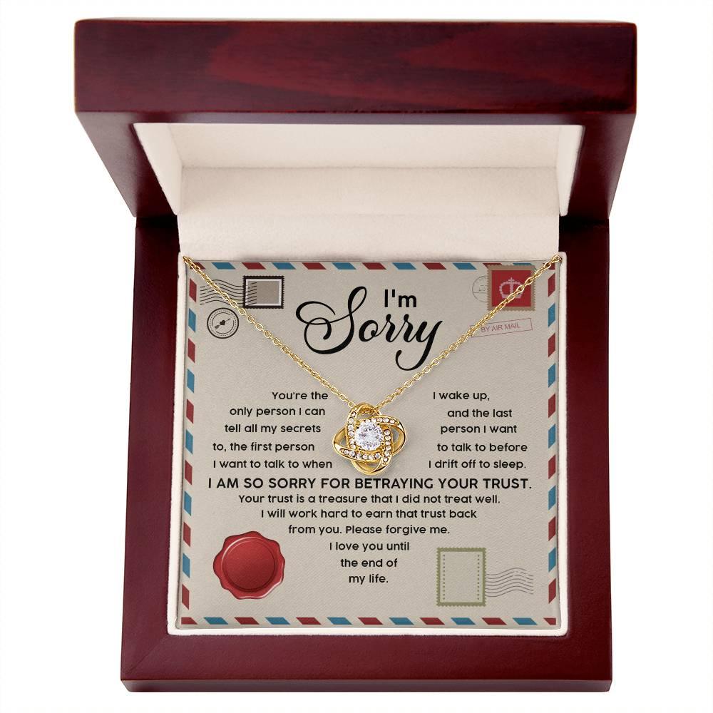 Apology Gift for Girlfriend, Wife, Soulmate - Sorry, The Only Person - Love Knot Pendant Necklace - Mallard Moon Gift Shop