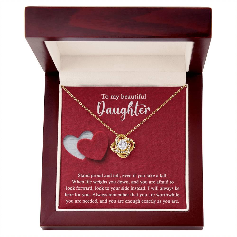 Daughter Wedding Day Gift - As You Are - Love Knot Pendant Necklace - Mallard Moon Gift Shop