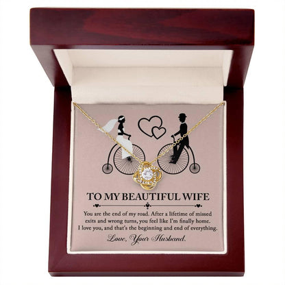 Wife Wedding Day Gift - I'm Finally Home Love Knot Pendant Necklace - Mallard Moon Gift Shop