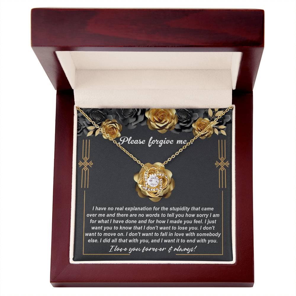 Gift for Girlfriend, Wife - Sorry, End With You - Love Knot Pendant Necklace - Mallard Moon Gift Shop