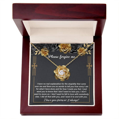 Gift for Girlfriend, Wife - Sorry, End With You - Love Knot Pendant Necklace - Mallard Moon Gift Shop