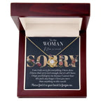 Apology Gift for Girlfriend, Wife, Soulmate - Sorry, Bear This Pain - Love Knot Pendant Necklace