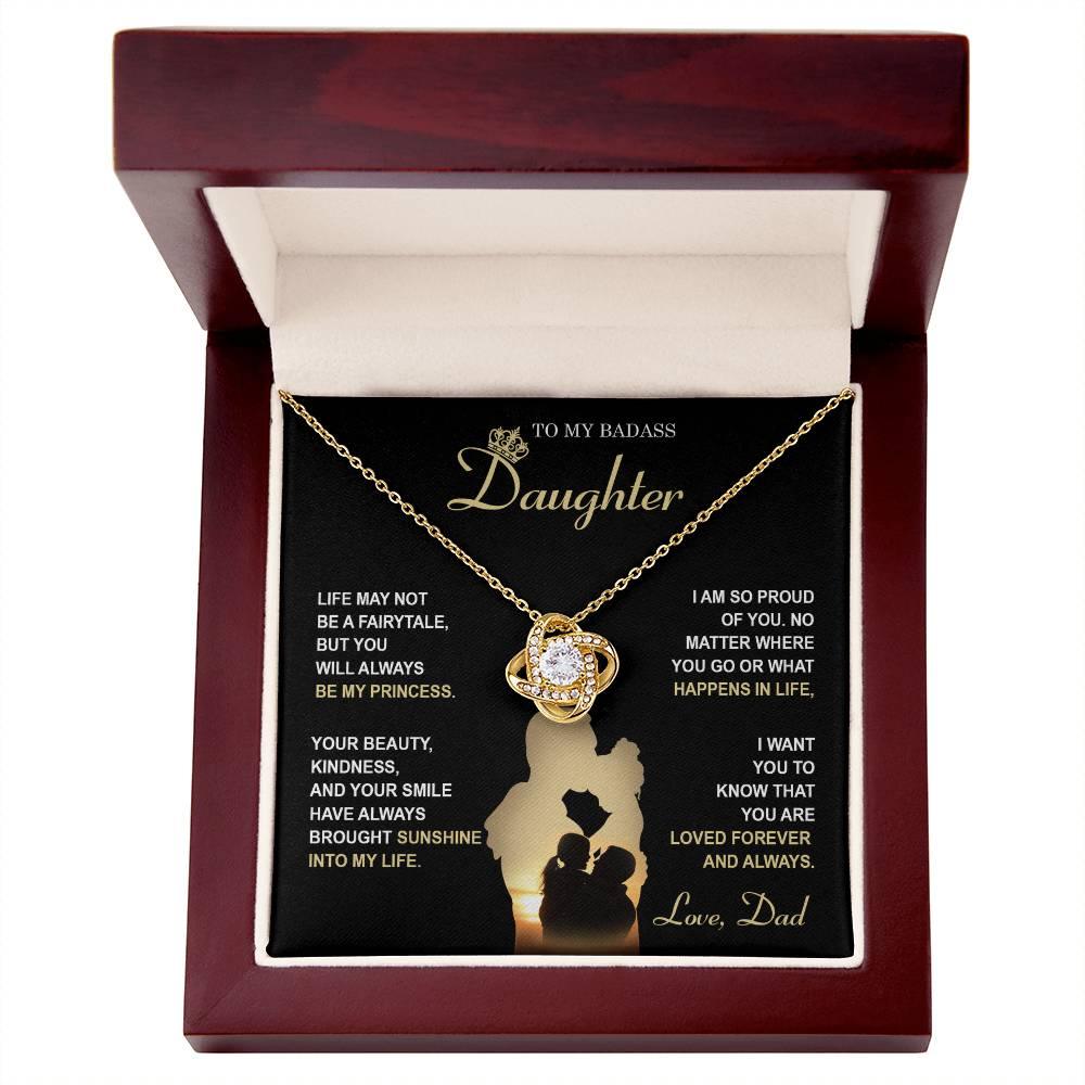 Daughter Wedding Day Gift - Be My Princess - Love Knot Pendant Necklace - Mallard Moon Gift Shop