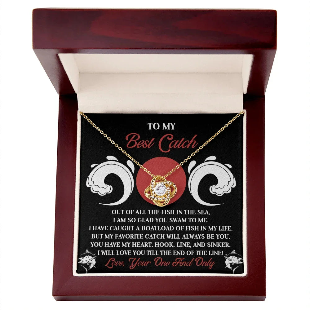 To My Best Catch: Soulmate Love Knot Necklace for the One Who Stole Your Heart
