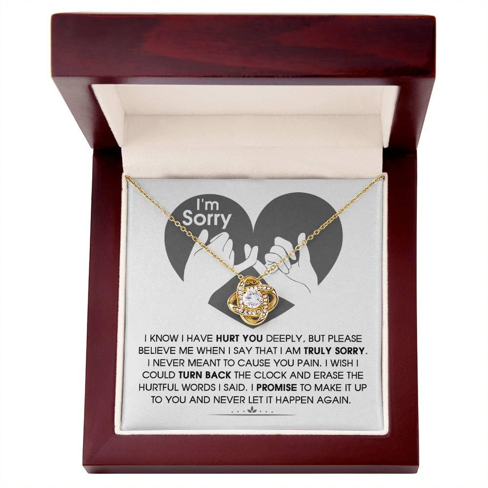 Apology Gift for Girlfriend, Wife, Soulmate - Sorry, Hurtful Words - Love Knot Pendant Necklace - Mallard Moon Gift Shop