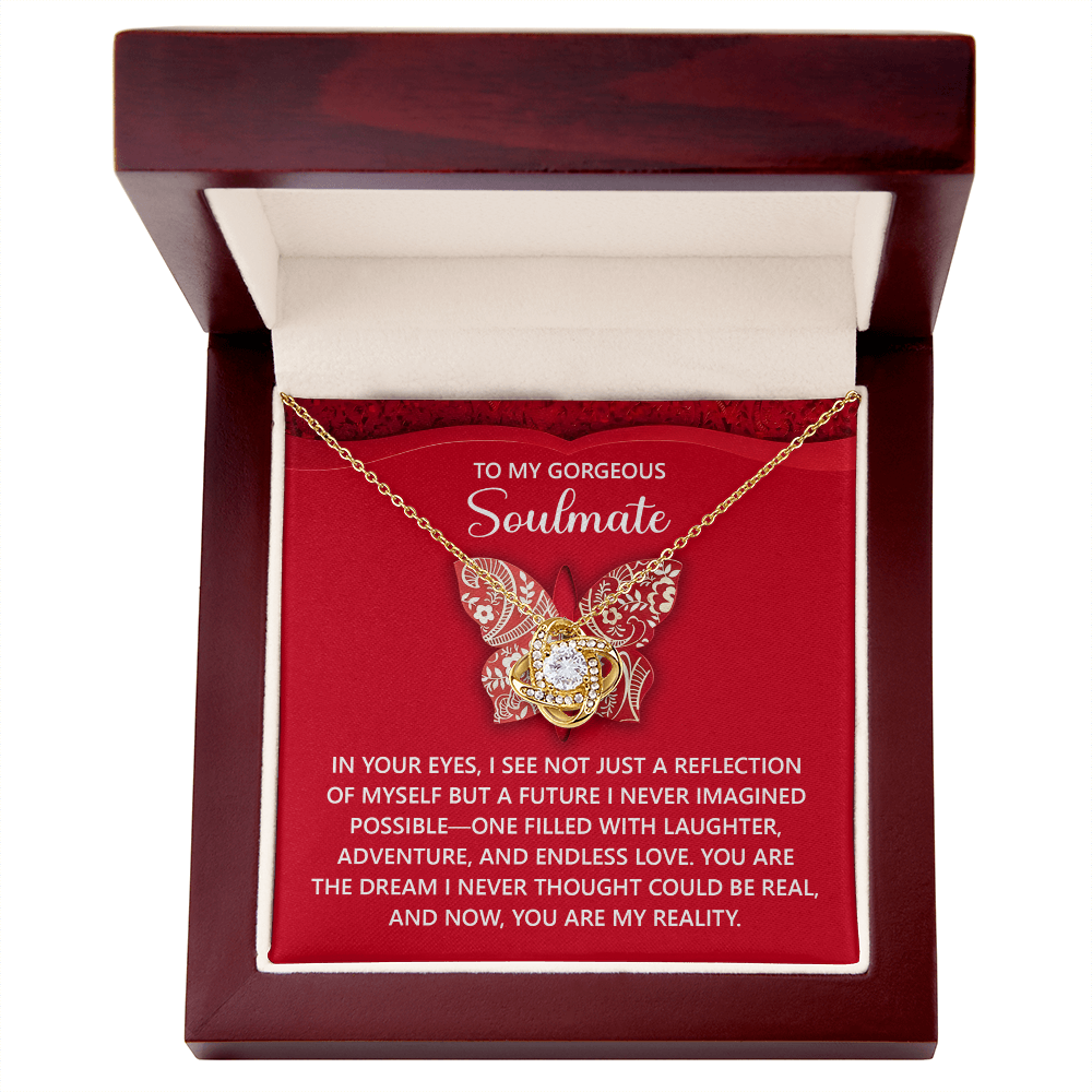 Gift for Soulmate - Endless Love - Romantic Love Knot Necklace with Sentimental Message