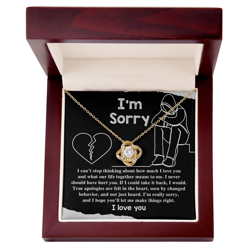 Apology Gift for Girlfriend, Wife, Soulmate - Sorry, Not Just Heard - Love Knot Pendant Necklace - Mallard Moon Gift Shop